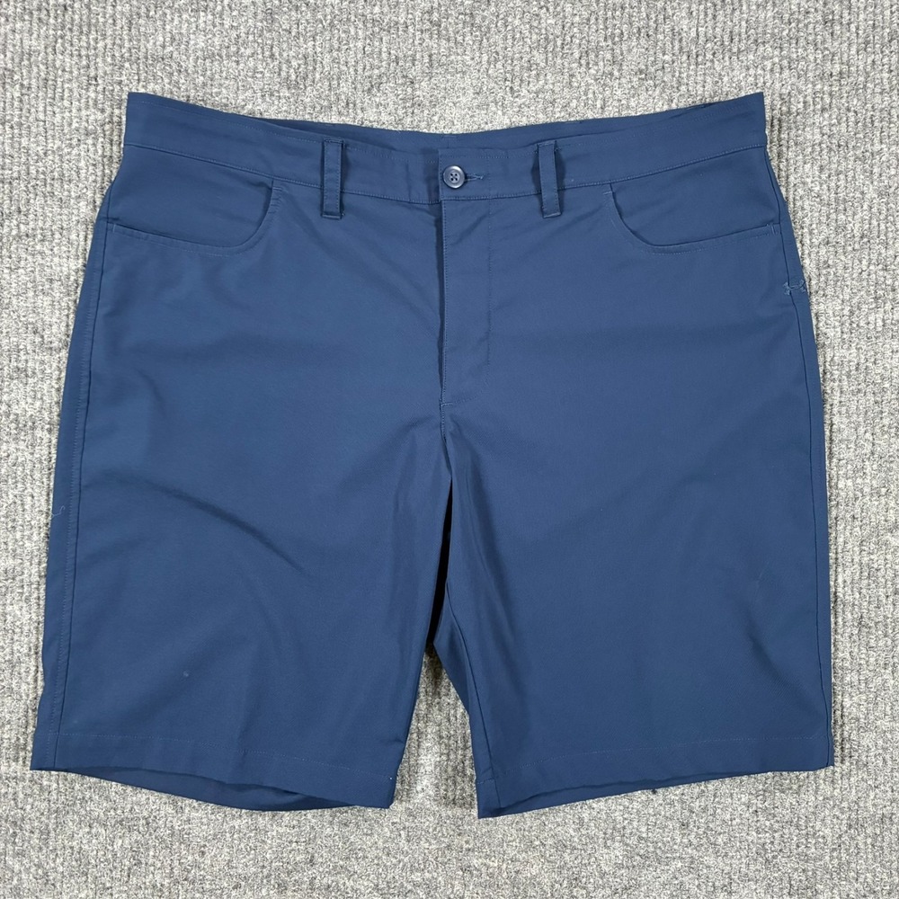 Under Armour HeatGear Mens Golf Shorts Size 40 Blue Loose Performance High Rise
